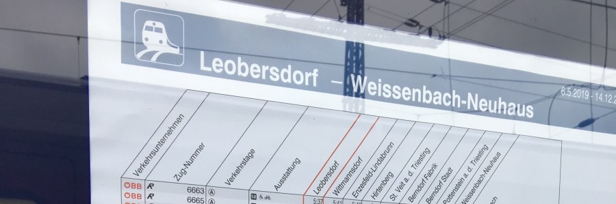 Triestingtal-Takt: Bahngefühl NEU ab/bis&nbsp;Weissenbach